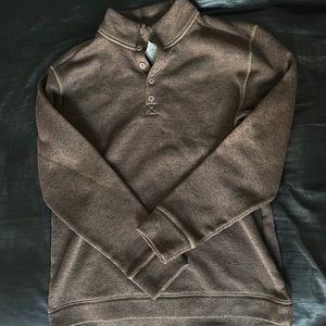 Large dark brown fleece pullover